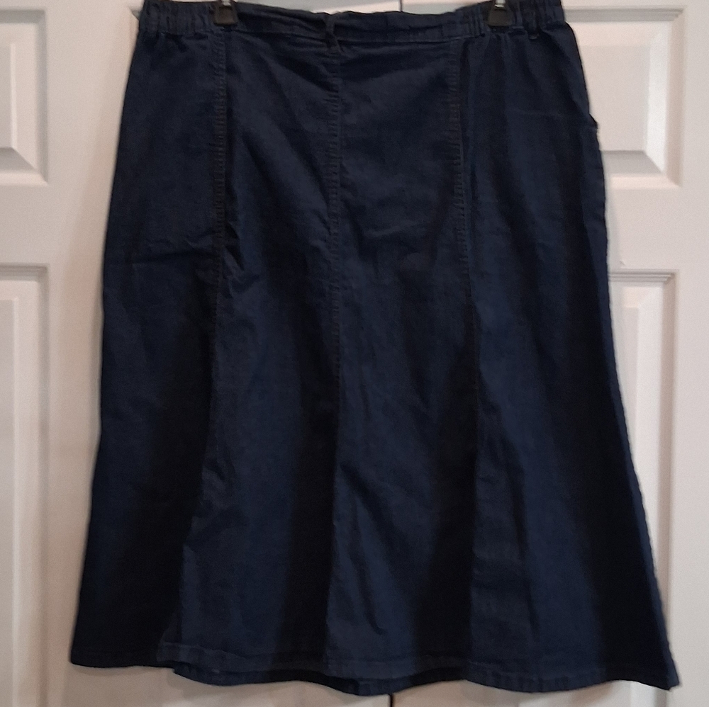 Southern Lady Classic Navy Blue Western Cottagecore Women's Skirt Size 20W - Picture 3 of 8